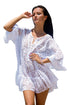 Sexy White Sheer Floral Lace Tunic Beachwear